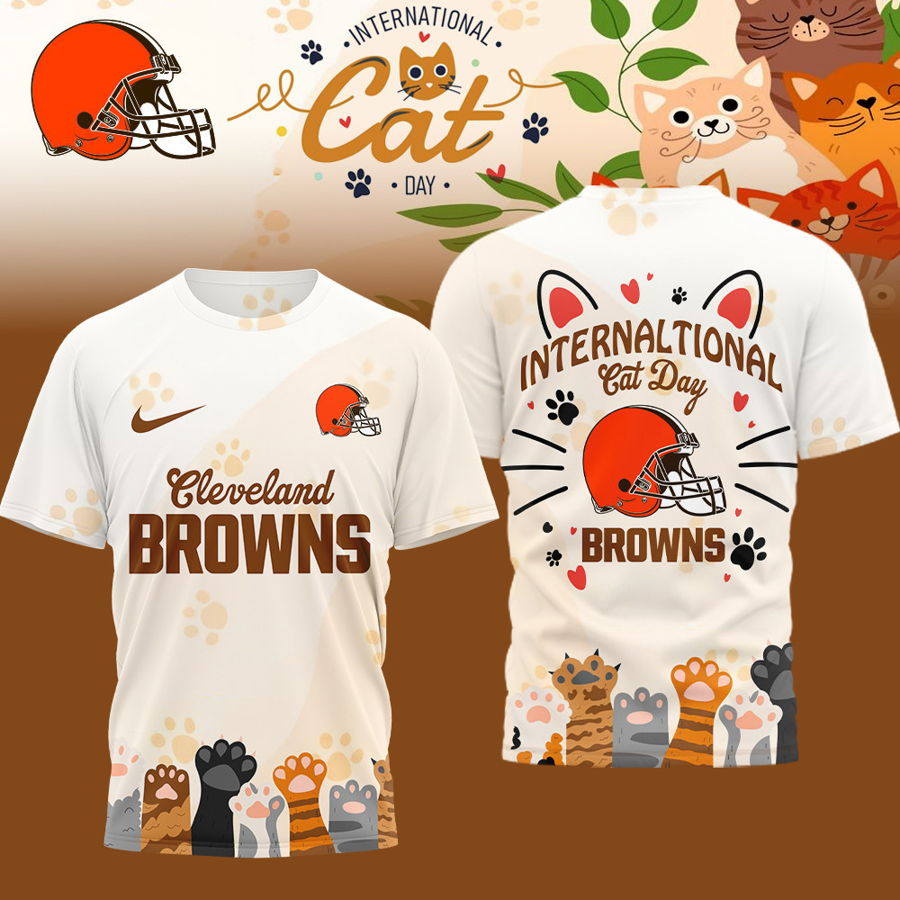 Cleveland Browns | Premium NFL International Cat Day 3D Shirt HI